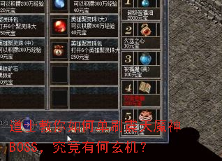 ��ʿ������ε�ˢ����ħ��BOSS�������к�������