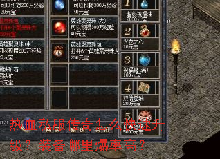 ��Ѫ˽��������ô����������װ�����ﱬ�ʸߣ�